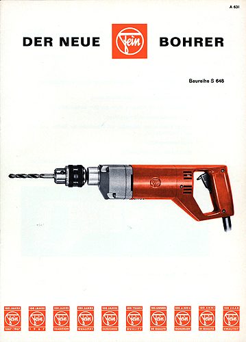 Bohrmaschine, Baureihe S 648 für Fein, Stuttgart, 1967